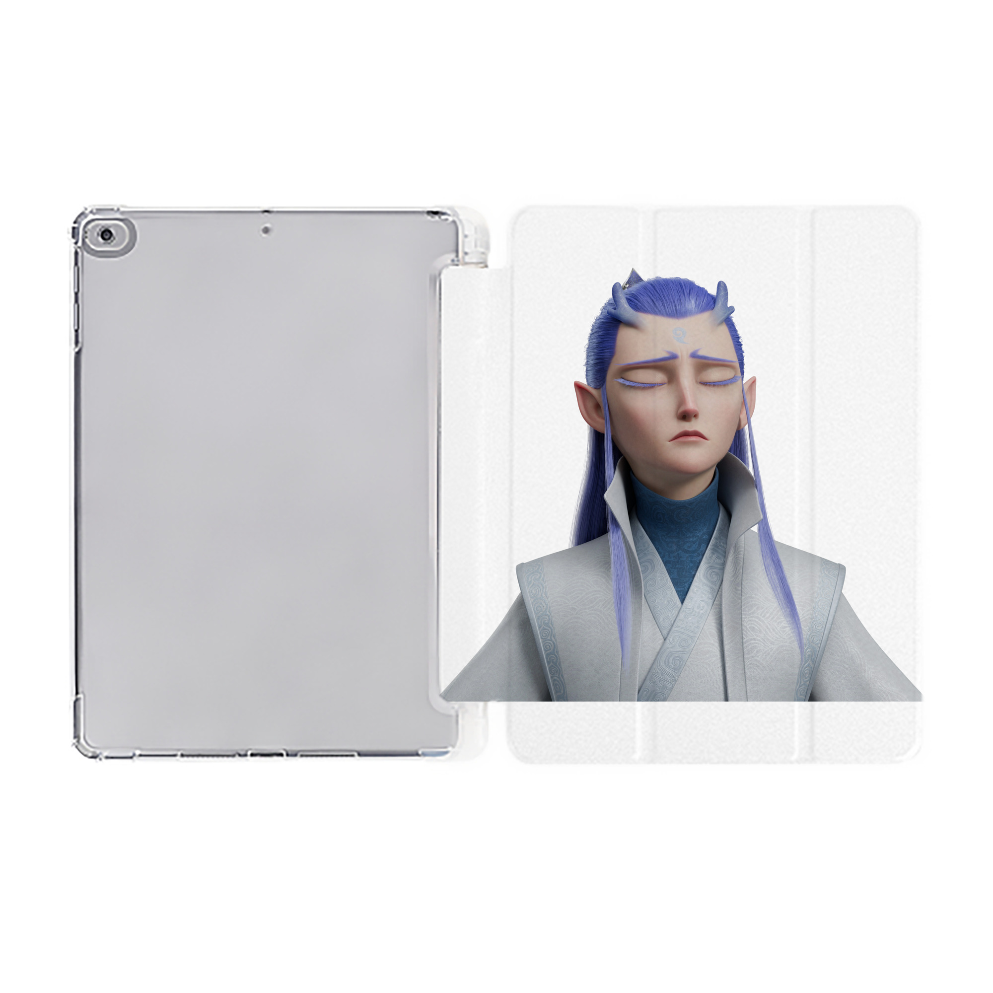 Ne Zha 2 ナタ 魔童の大暴れ IPad ケース ペン収納付き 三つ折りスタンド PUレザー×シリコン 対応機種9.5/10.5/10.9インチ